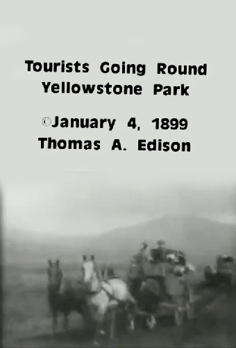 Tourists Going Round Yellowstone Park