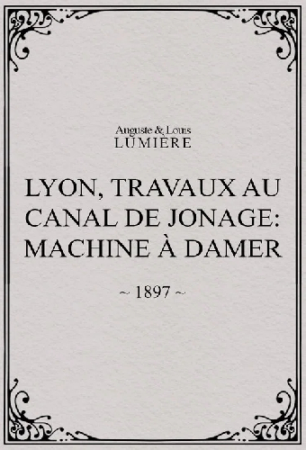 Lyon, travaux au canal de Jonage: Machine à damer