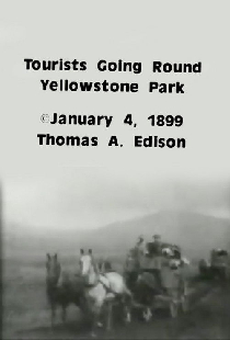 Tourists Going Round Yellowstone Park